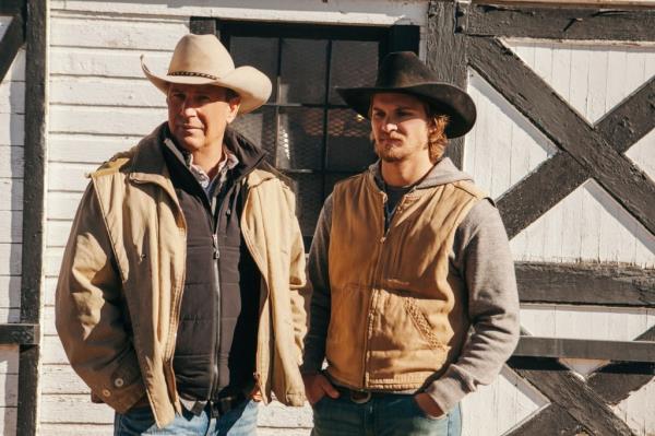 Kevin Costner and Luke Grimes in "Yellowstone."