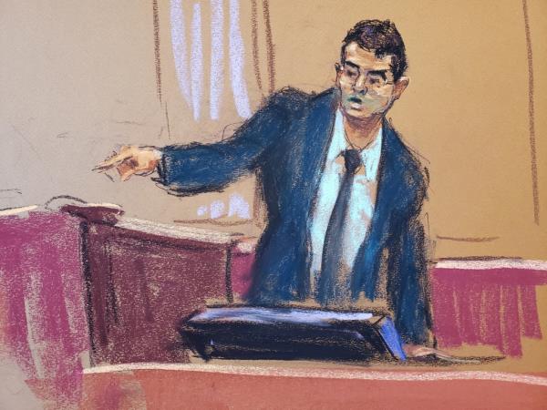 Witness Adam Yedidia points out defendant Sam Bankman-Fried during his fraud trial over the collapse of FTX.